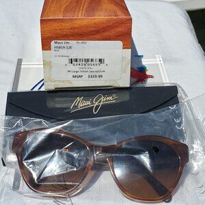 **NEW** Maui Jim "KILA" 819-12E Gloss Cinnamon w/ Almond Interior/ Bronze Lenses